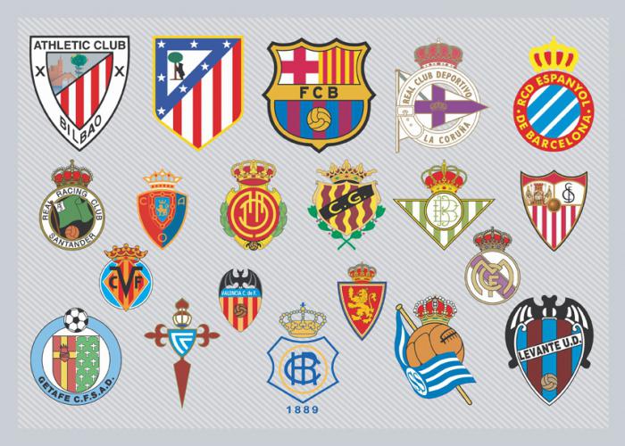 Emblemen de voetbalclubs en hun historische